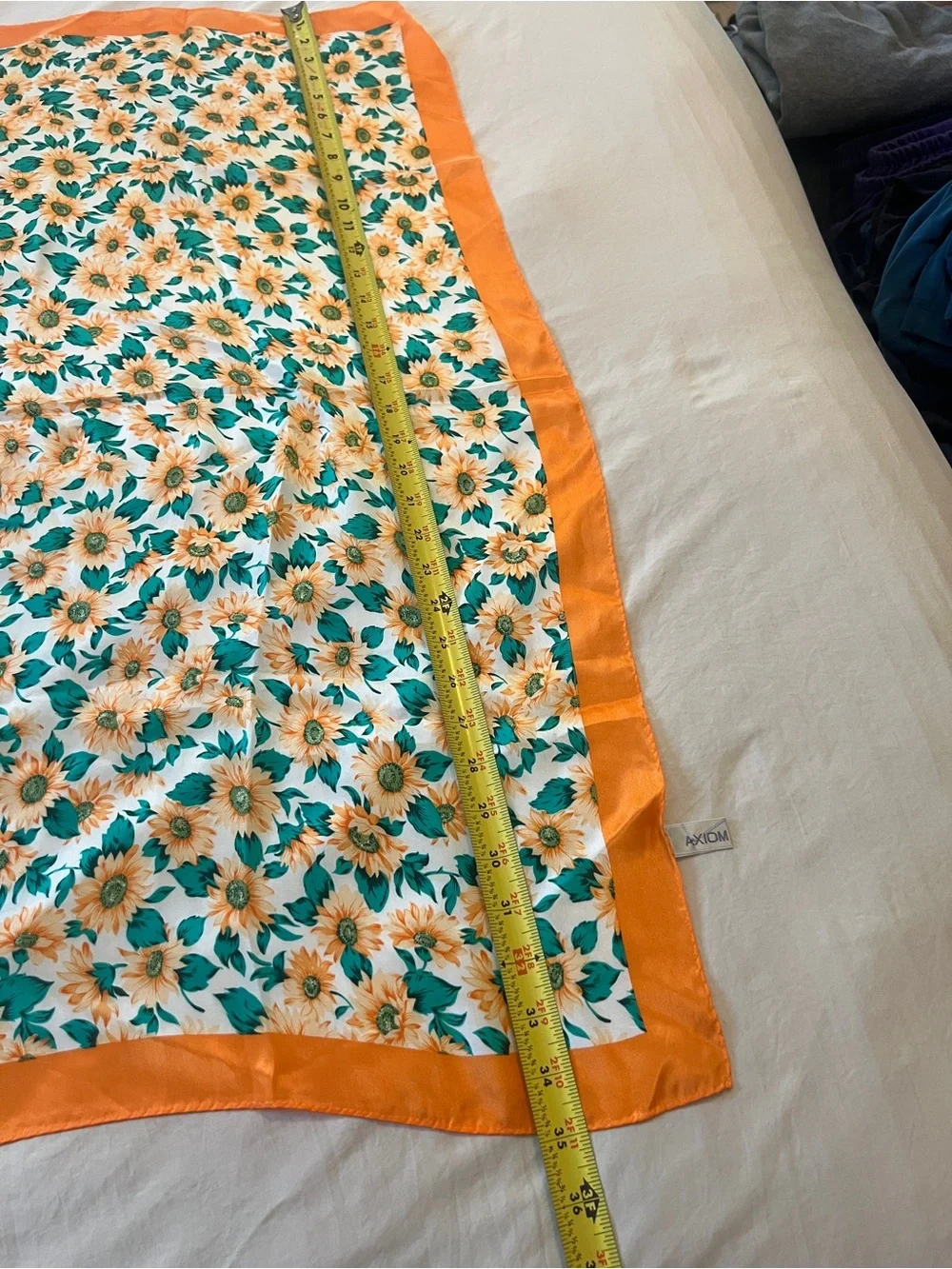 Vintage Axiom Sunflower Print Silk Scarf made in Japan
